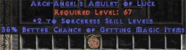 Sorceress Amulet - 2 All Sorc Skills & 35% MF - Europe Non-Ladder