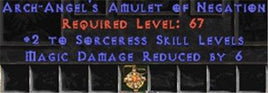 Sorceress Amulet - 2 All Sorc Skills & 6 MDR - Europe Non-Ladder