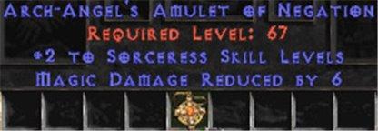 Sorceress Amulet - 2 All Sorc Skills & 6 MDR - Europe Non-Ladder