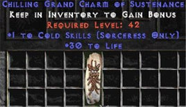 Sorceress Cold Skills w/ 30 Life GC - East Non-Ladder