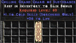 Sorceress Cold Skills w/ 35 Life GC - East Non-Ladder