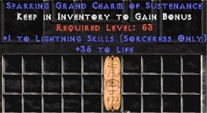 Sorceress Lightning Skills w/ 35 Life GC - East Non-Ladder