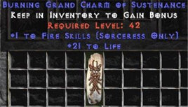 Sorceress Fire Skills w/ 21-29 Life GC - East Non-Ladder