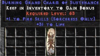 Sorceress Fire Skills w/ 31-34 Life GC - Europe Non-Ladder