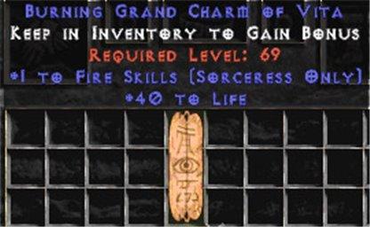 Sorceress Fire Skills w/ 40 Life GC - Europe Non-Ladder