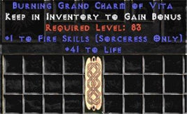 Sorceress Fire Skills w/ 41-44 Life GC - Europe Non-Ladder