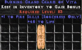 Sorceress Fire Skills w/ 45 Life GC - East Non-Ladder