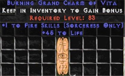 Sorceress Fire Skills w/ 45 Life GC - Europe Non-Ladder