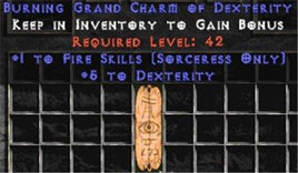 Sorceress Fire Skills w/ 3-5 Dex GC - East Non-Ladder