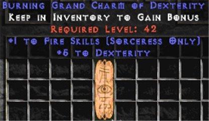 Sorceress Fire Skills w/ 3-5 Dex GC - Europe Non-Ladder