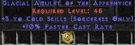 Sorceress Amulet - 3 Cold Spells & 10% FCR - Europe Non-Ladder