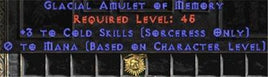 Sorceress Amulet - 3 Cold Spells & 0.75 MPL - East Non-Ladder