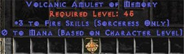 Sorceress Amulet - 3 Fire Spells & 0.75 MPL - Europe Non-Ladder