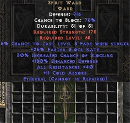 Spirit Ward - Ethereal - 30/40/11/180 - Perfect - East Non-Ladder