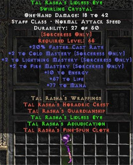 Tal Rasha's Lidless Eye - +2 Cold Mastery - East Non-Ladder