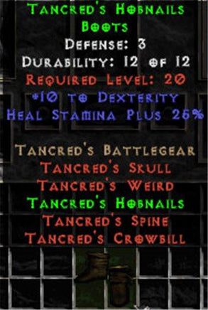 Tancred's Hobnails - 3 Def - Perfect - Europe Non-Ladder