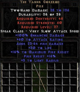 The Tannr Gorerod - +100% ED - Perfect - Europe Non-Ladder