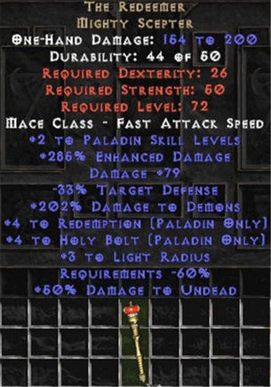 The Redeemer +4Red/+4HB/275+ ED - East Non-Ladder