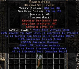 Thunderstroke - +4 Skills & 200% ED - Perfect - Europe Non-Ladder