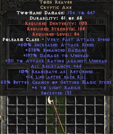 Tomb Reaver - Ethereal - 3 Sockets - Europe Non-Ladder