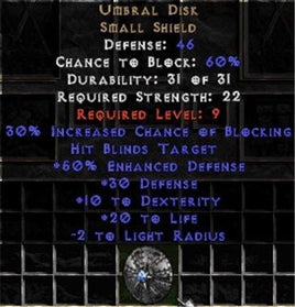 Umbral Disk - 46 Def, +50% ED - Perfect - Europe Non-Ladder