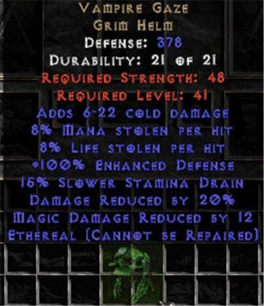 Vampire Gaze - Ethereal - 20% DR/8% LL/8% ML - West Non-Ladder