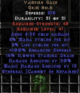 Vampire Gaze - Ethereal - 20% DR/8% LL/8% ML - Europe Non-Ladder