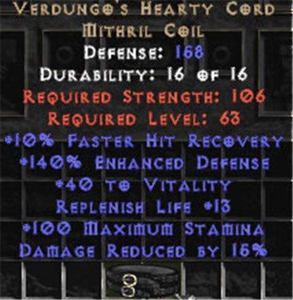 Verdungo's Hearty Cord 15% DR - East Non-Ladder