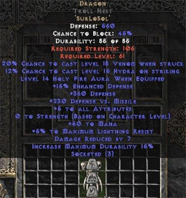 Dragon Troll Nest - 5 All Stats - Perfect - Europe Non-Ladder