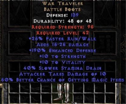 War Traveler - 190% ED/10 ATD/50% MF - Perfect - West Non-Ladder