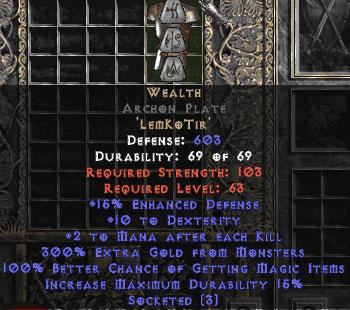 Wealth Archon Plate - West Non-Ladder