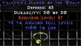 +2 Amazon Skills/100 Life Diadem/Tiara/Circlet - Europe HC Ladder