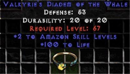 +2 Amazon Skills/100 Life Diadem/Tiara/Circlet - West Ladder